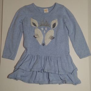 Gymboree Sweater Dress sz 2T Deer Doe Baby Blue